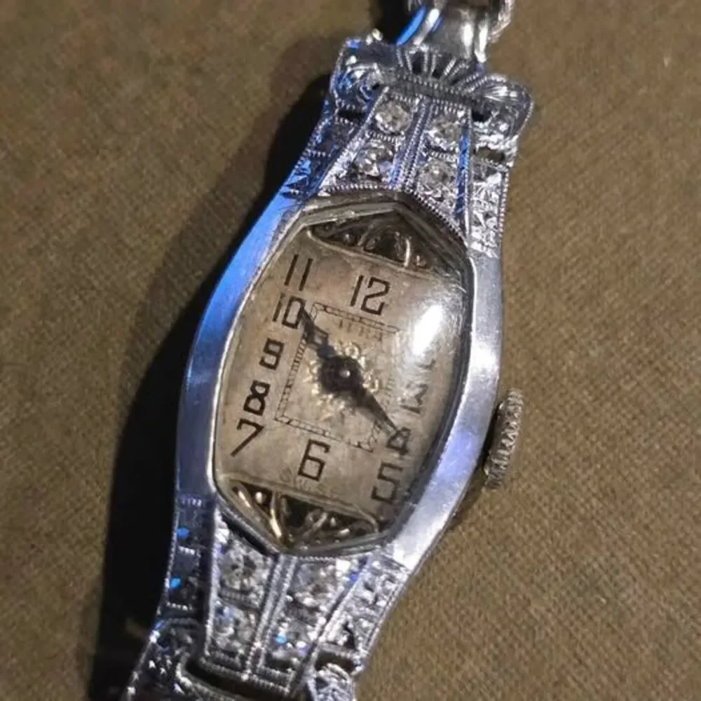 Vintage Abra 14k Art Deco Diamond Wristwatch